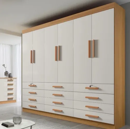 Guarda Roupa Cinamomo Off White Monaco Master 6 Portas