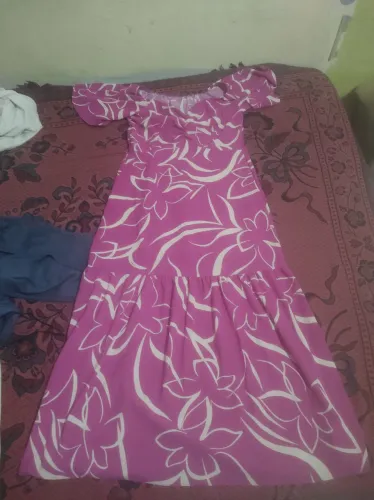 Vestido Rosa e branco tamanho G