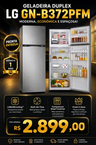 Geladeira LG 375 Litros | Inox | Lacrada Com Nota