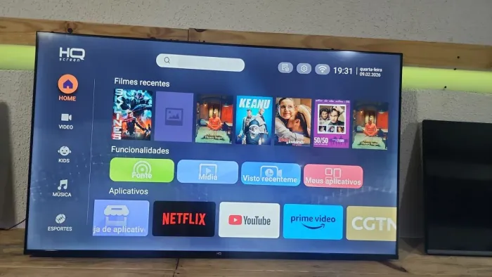 TV 60 polegadas smart com cabo controle todos apss YouTube e Netflix Bluetooth e d mais