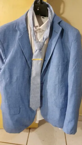 TERNO AZUL ROYAL COMPLETO TAM 52 - VAI COM CAMISA SOCIAL SLIM, GRAVATA PREMIUM E CINTO!