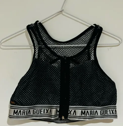Top cropped de tela tam M Maria Gueixa 