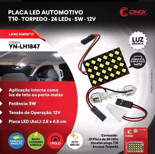 Placa de led automotivo/ teto / placa / mala