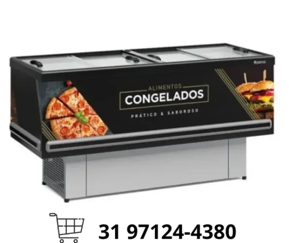 Ilha de Congelados 1,90M Vidro Reto Gelopar