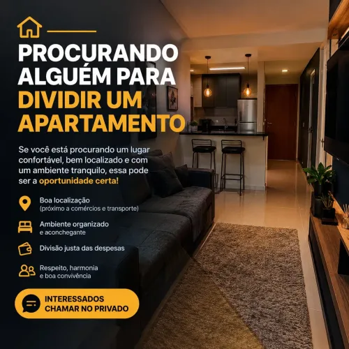 PROCURO ALGUÉM QUE ESTEJA DISPOSTO A DIVIDIR UM APARTAMENTO!