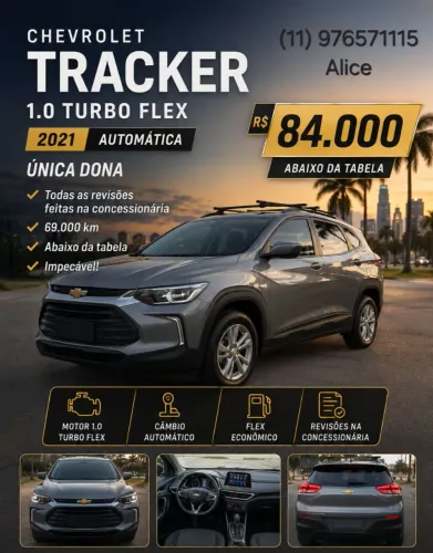 Chevrolet Tracker 1.0 Turbo 12V Flex Aut. (pcd) 2021