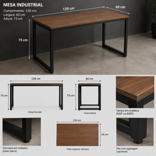 Mesa home office 120c 60l 70a