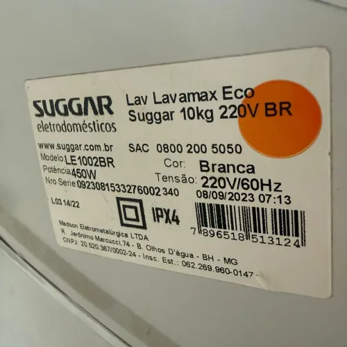 Lavadora Suggar 10kgs 220V