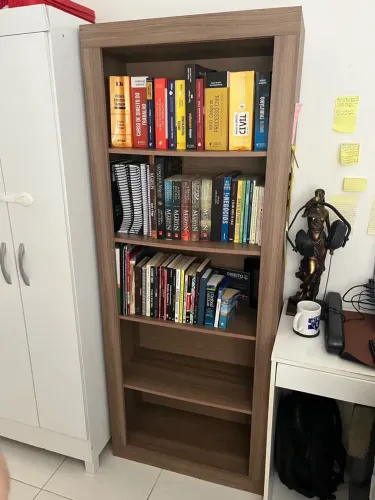 Estante para Livros Amadeirada com 5 Prateleiras