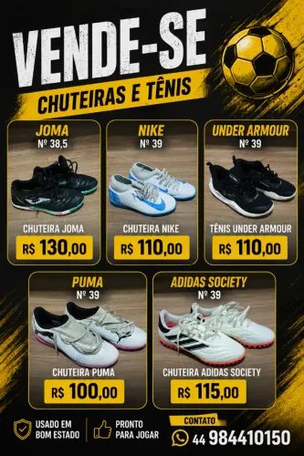Calçados tênis e chuteiras 
