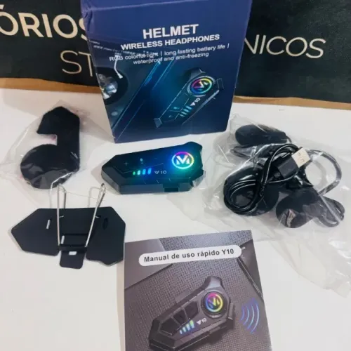 Fone de ouvido Bluetooth com microfone para Capacete