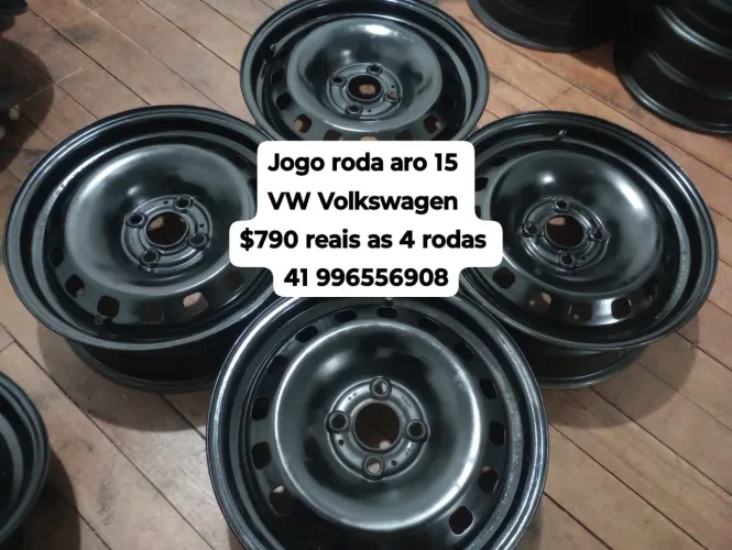 Jogo roda Volkswagen aro 15 gol Saveiro Voyage G5 G6 G7 G8 UP furação 4X100