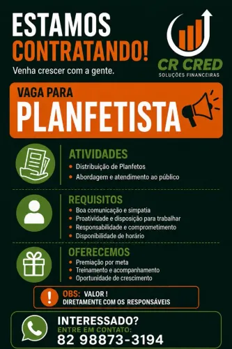 Vaga para Planfetagem