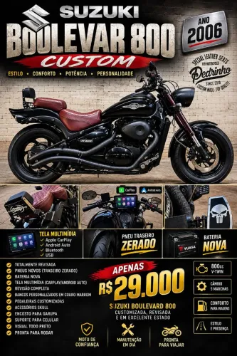 Boulevard 800 2006 toda customizada zerada!