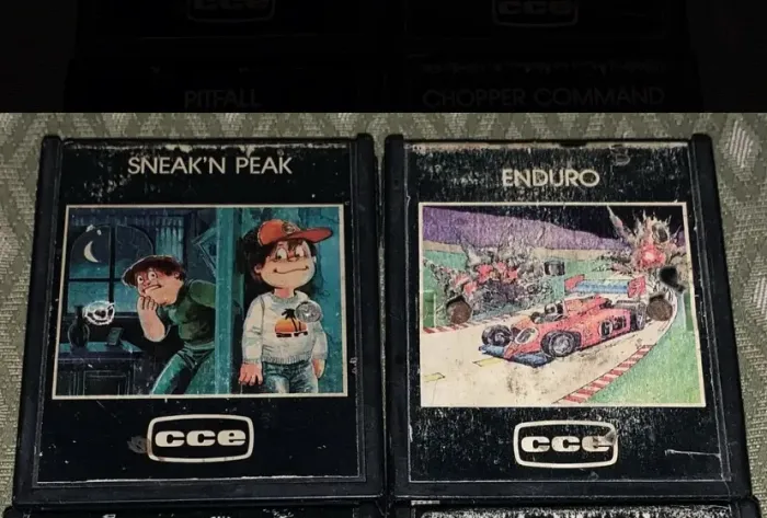 2 Cartuchos de Atari CCE Enduro e SneK?n Peak testados