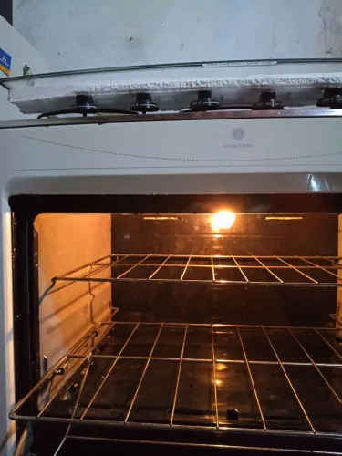 Fogão 5 bocas mesa inox tampa de vidro totalmente automático com auto limpante no forno va