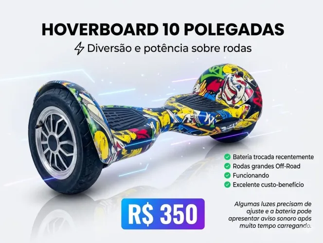 Hoverboard 10? Off-Road Grafite ? Funcionando ? R$350