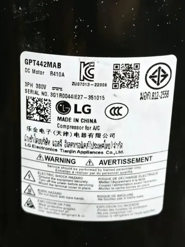 Compressor LG 380V para Ar Condicionado - Oportunidade