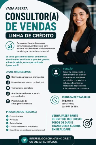 Vaga de emprego assistente comercial