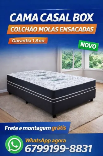 Cama casal Molas ensacadas garantia 1 ano hoje oferta