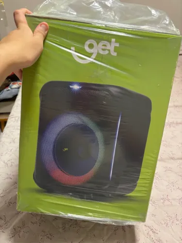 ? Caixa de Som Bluetooth GET Cube² Mic 250W RMS + 2 Microfones Sem Fio (Nova)