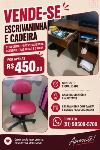 Escrivaninha e cadeira