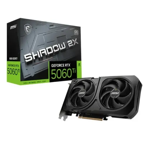Placa de Video MSI Geforce RTX 5060 TI Shadow OC Plus 2X 8GB - Loja FH