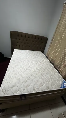 Cama Box Casal com Cabeceira Estofada