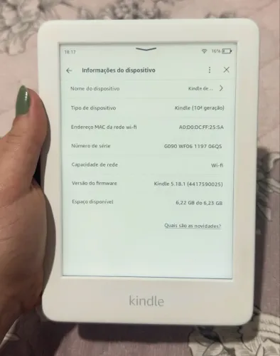Kindle 10ª geração branco