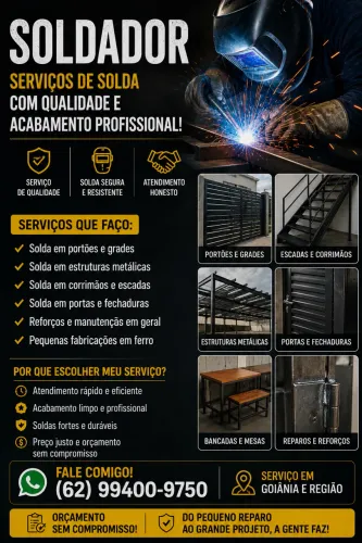 Soldador e Serralheiro em Goiânia | Reparos, Solda e Pequenas Fabricações