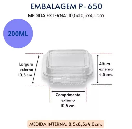 70UN Embalagem para doces - P650 Pplast 