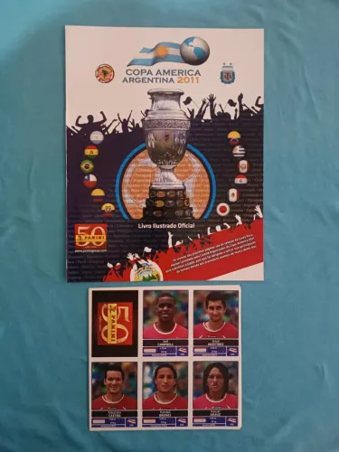 Encarte Copa América 2011 com figurinhas extras da Costa Rica