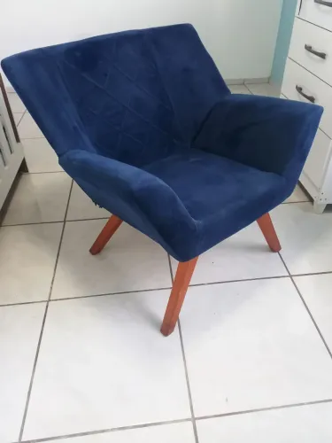 Poltrona veludo azul 
