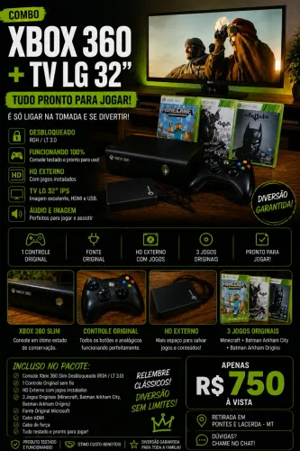 xbox 360 + tv lg 32