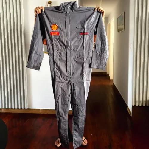 Macacão Shell Helix Ferrari Cinza Kart Automobilismo Estilo Oficina Racing Original