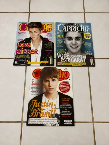 Kit 3 Revistas Capricho Justin Bieber - Edições Antigas