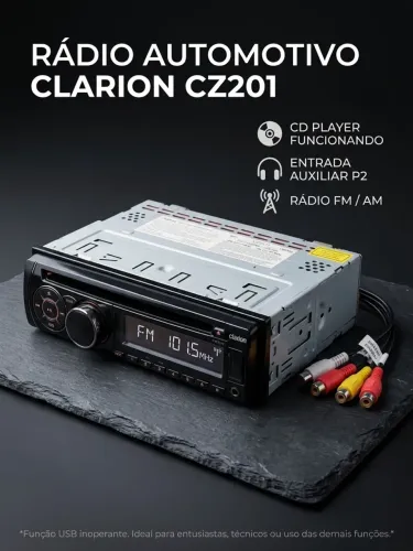 Som Automotivo Clarion CZ201 - CD / AUX / FM (Leia o anúncio)