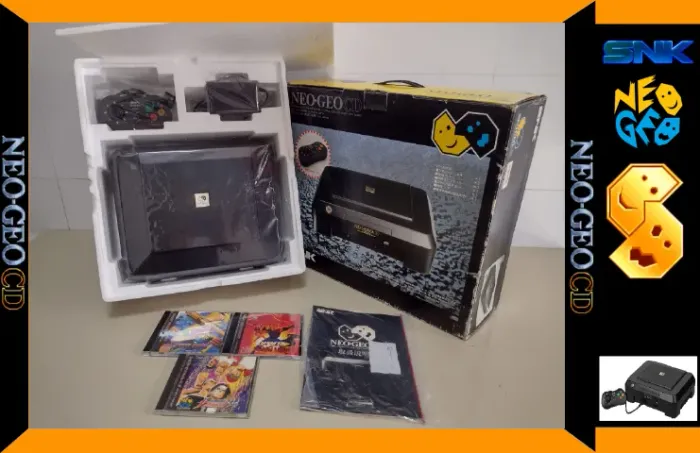 Console Neo Geo Cd Front Loader Na Caixa Com 3 Jogos.