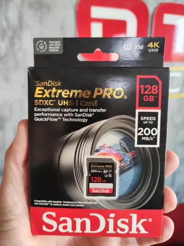 Cartão Extreme Pró SanDisk 128gb A2 v30 200mb/s