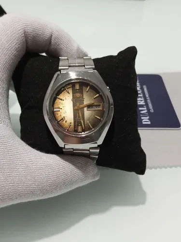 Relógio Orient Automático 21 Rubis Vintage 38mm Marrom Escuro