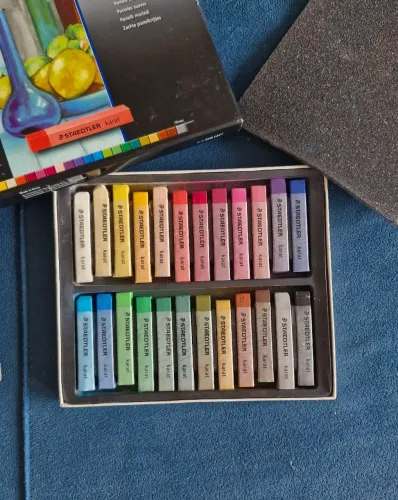 Giz pastel Staedler 24 cores, soft, karat