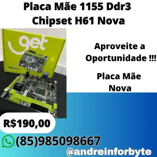 Placa Mãe 1155 Ddr3 Chipset H61 Nova