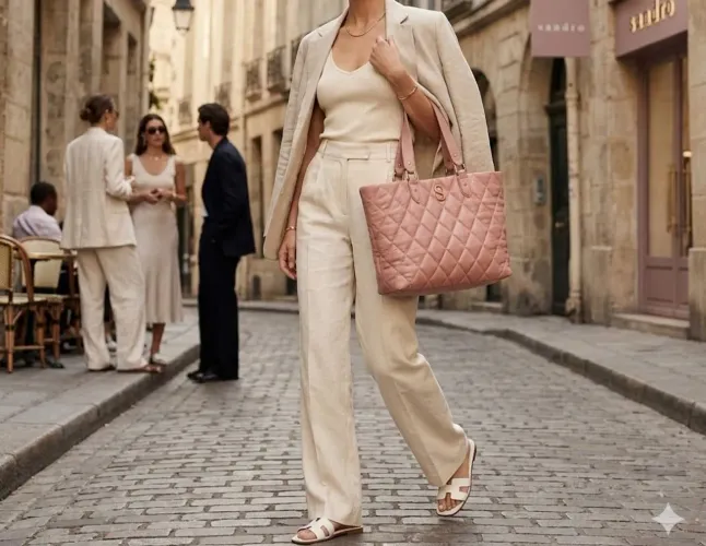 Linda bolsa Schutz na cor rosé - Couro legítimo texturizado tamanho grande