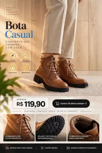 Bota Casual caramelo