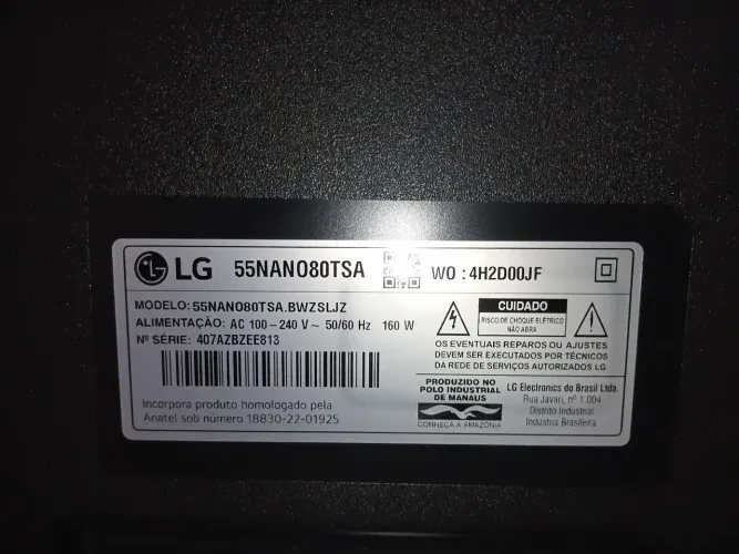 Televisão lg 55 polegadas com defeito
