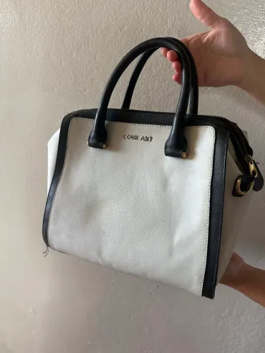 BOLSA DE COURO BRANCA