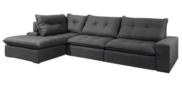 Sofá com Chaise Linho Molas Ensacadas ENTREGA RAPIDA