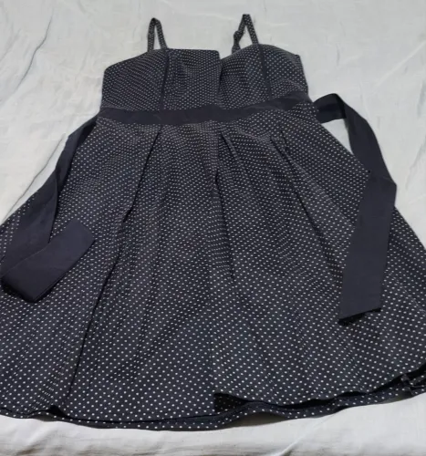 Vestido infantil Poá azul