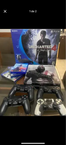 Ps4 Slim 500gb Semi-novo 4 controles