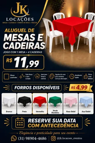 Aluguel de Mesas e Cadeiras